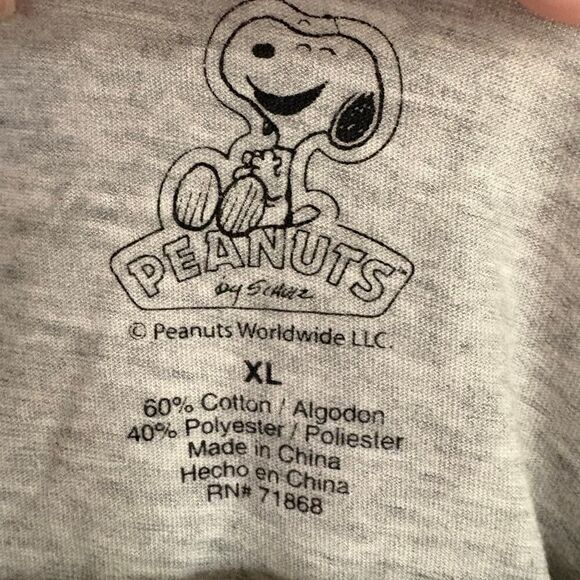 Peanuts Snoopy Halloween Peek-A-Boo Pumpkin Tee Gray XL - Picture 6 of 7